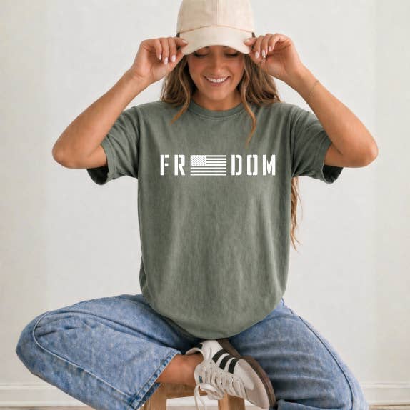 Freedom Flag Premium T-Shirt, Moss Unisex T-shirt, Sweatshirt, Hoodie, Long Sleeve Tee - T-Shirt, Sweatshirt, Hoodie