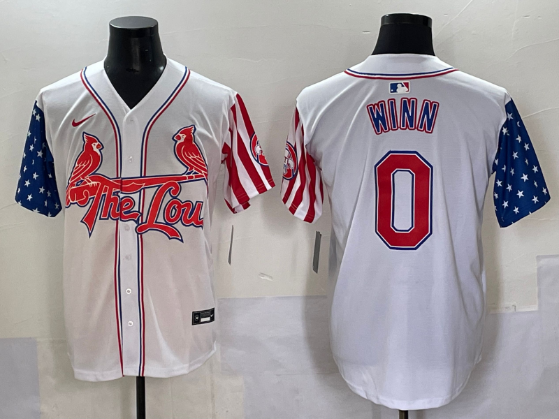 Men's St. Louis Cardinals Masyn Winn #0 White Replica Game Jersey baseball jersey product view 1