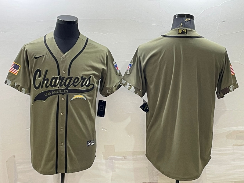 Men's Los Angeles Chargers Olive 2022 Salute To Service Limited Blank Jersey1 football jersey product view 1