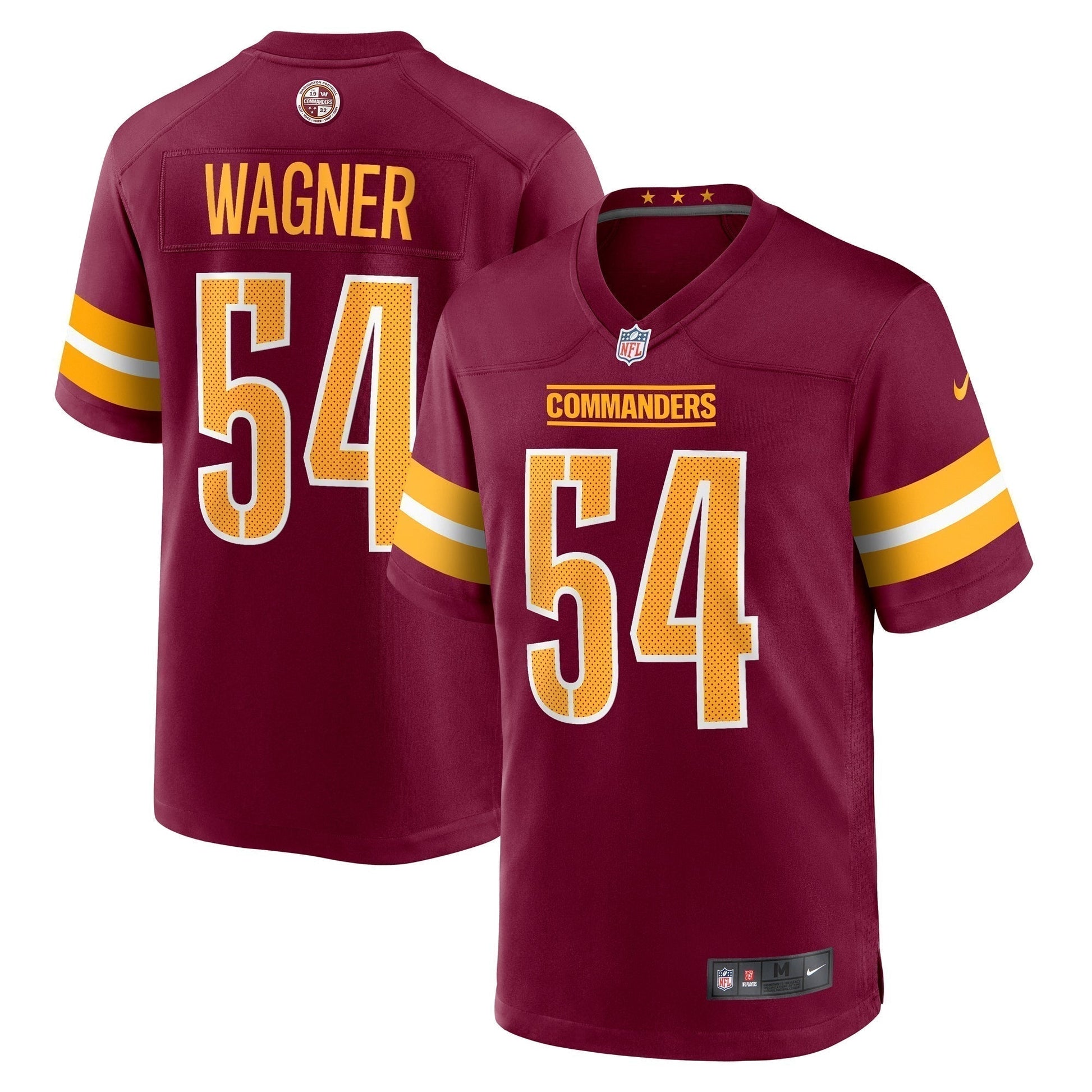 Bobby Wagner Washington Commanders Game Jersey - Burgundy football jersey product view 1