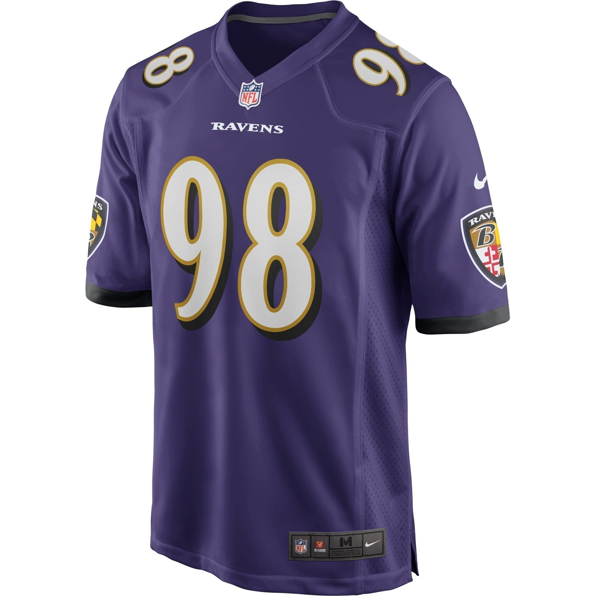 Tony Siragusa Baltimore Ravens Game Retired Jersey - Purple football jersey product view 2