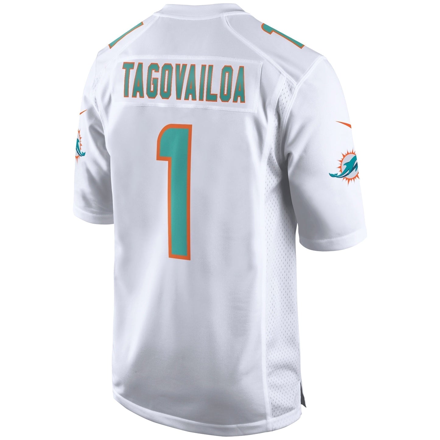 Tua Tagovailoa Miami Dolphins Game Jersey - White football jersey product view 3