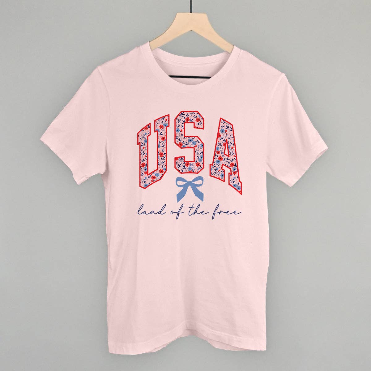 USA Floral Arch + Bow Unisex T-shirt, Sweatshirt, Hoodie, Long Sleeve Tee - T-Shirt, Sweatshirt, Hoodie