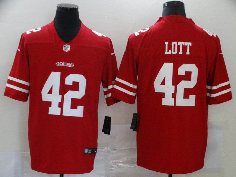 Men's San Francisco 49ers Ronnie Lott Red Game Jersey football jersey product view 1