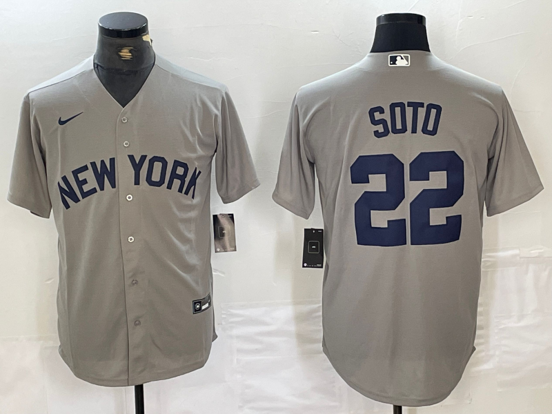 Men's New York Yankees Juan Soto #22 Gray Limited Game Jersey baseball jersey product view 1