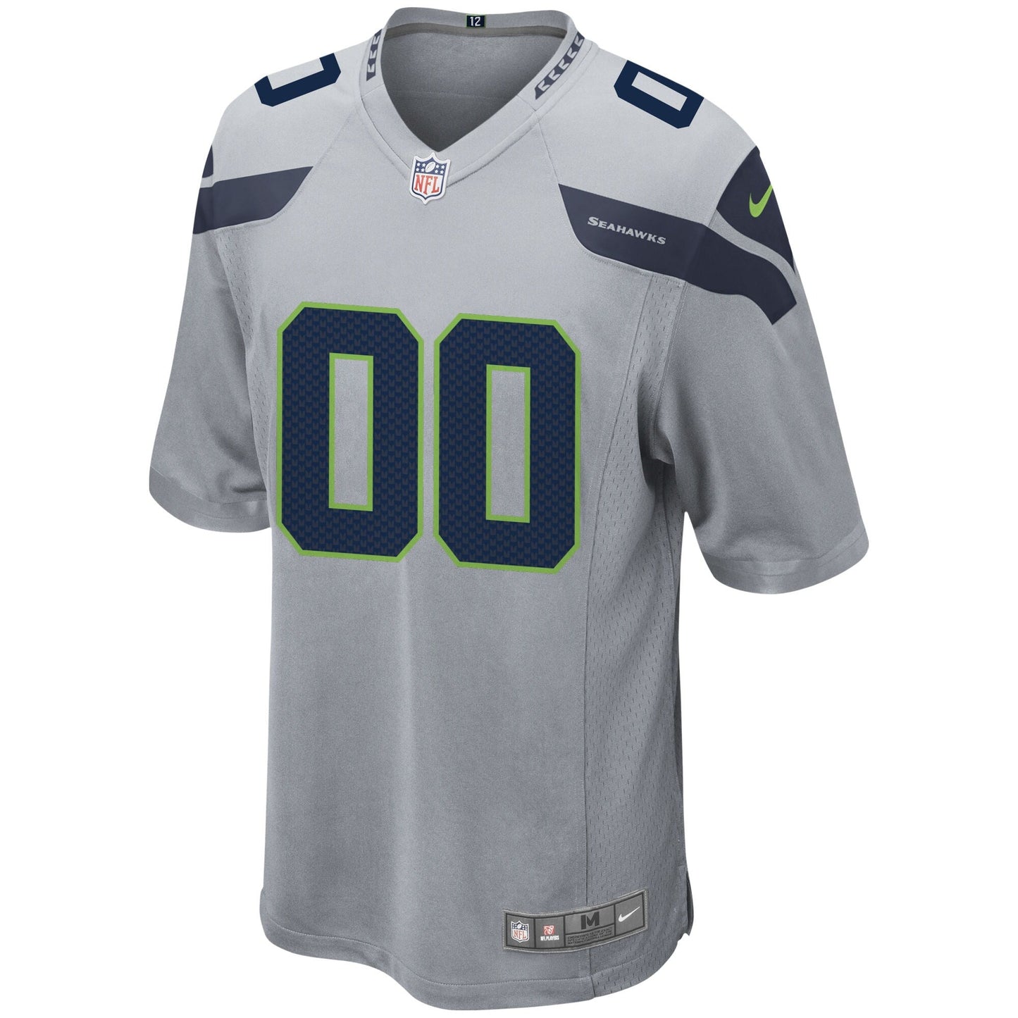 Seattle Seahawks Alternate Custom Game Jersey - Gray football jersey product view 2