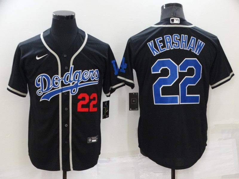 Men's Los Angeles Dodgers Clayton Kershaw #22 Black Game Player Jersey1 baseball jersey product view 1