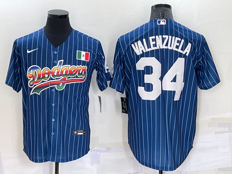 Men's Los Angeles Dodgers Fernando Valenzuela Blue Fashion Stitched Jersey baseball jersey product view 1