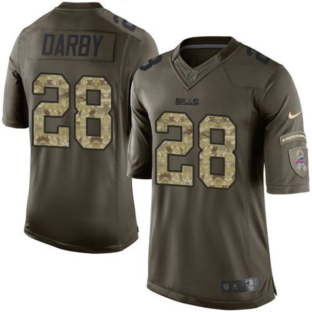 Bills #28 Ronald Darby Green Youth Stitched NFL Limited Salute to Service Jersey football jersey product view 1