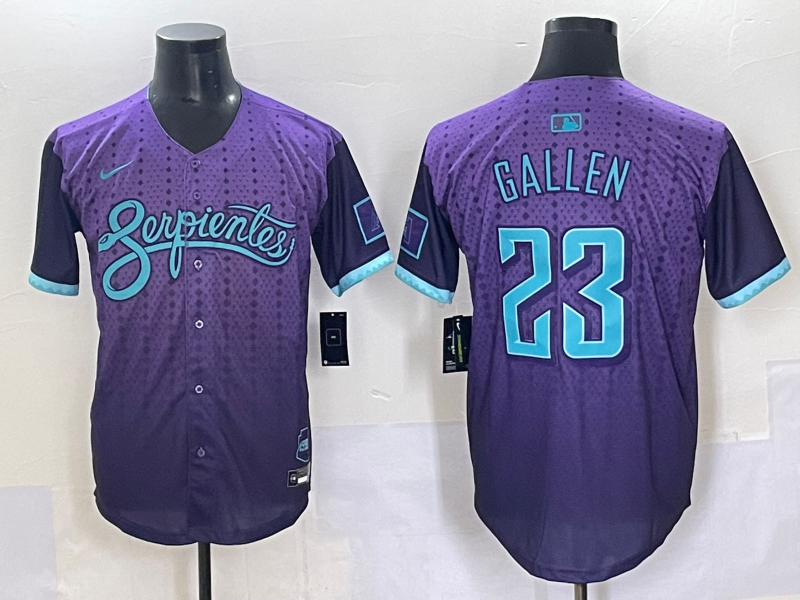 Men's Arizona Diamondbacks Zac Gallen Purple 2025 City Connect Limited Player Jersey baseball jersey product view 1
