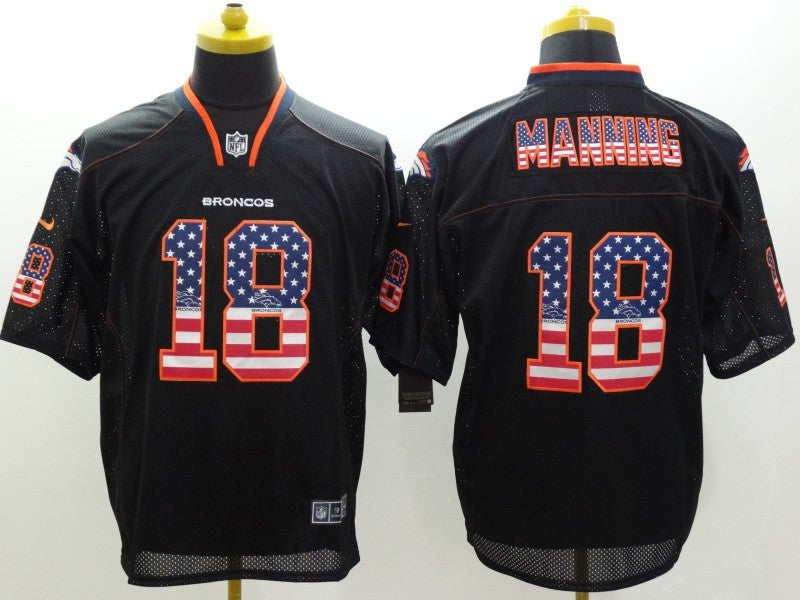 Men's Denver Broncos Peyton Manning #18 Black Game Player Jersey1 football jersey product view 1