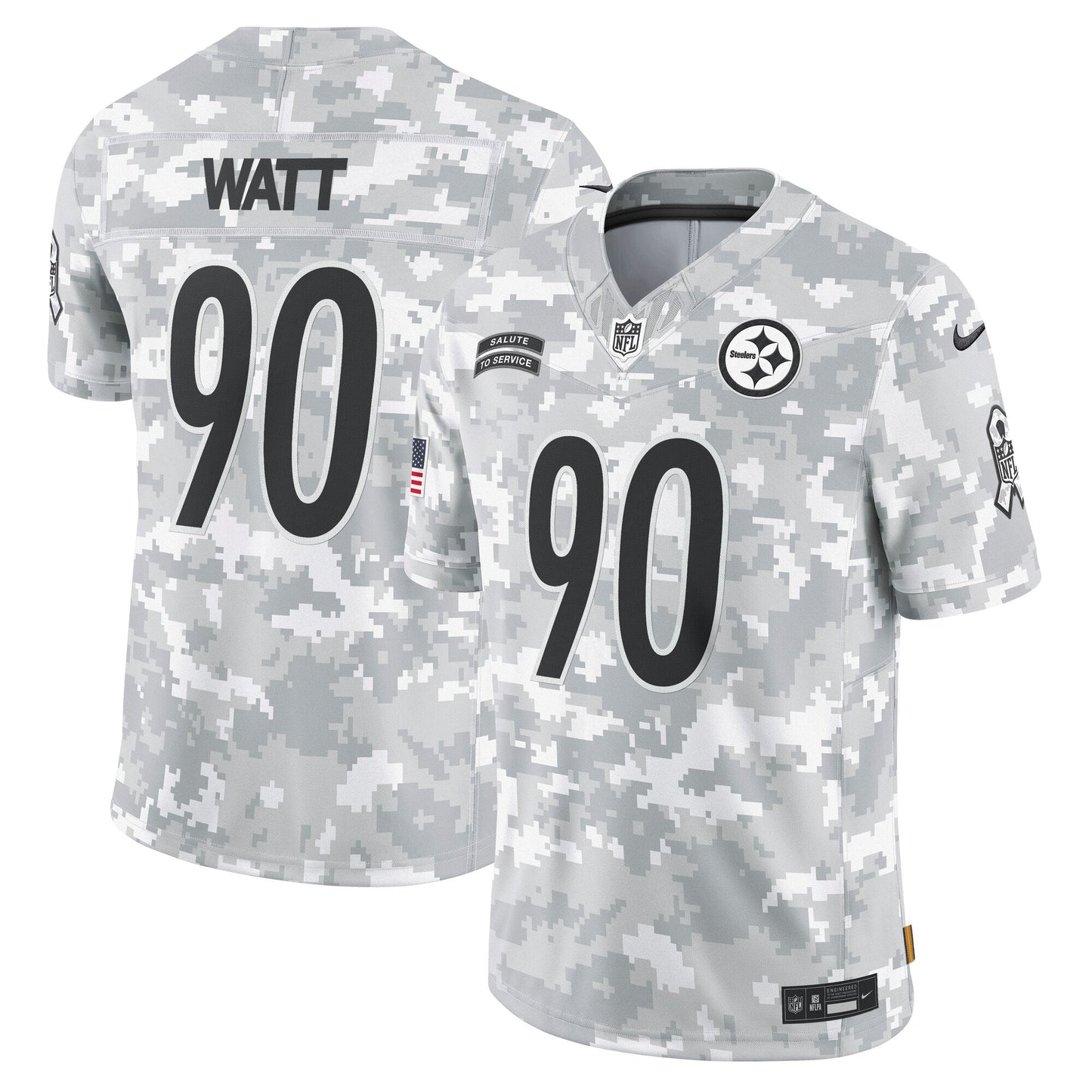 T.J. Watt Pittsburgh Steelers 2024 Salute to Service Limited Jersey - Arctic Camo football jersey product view 1