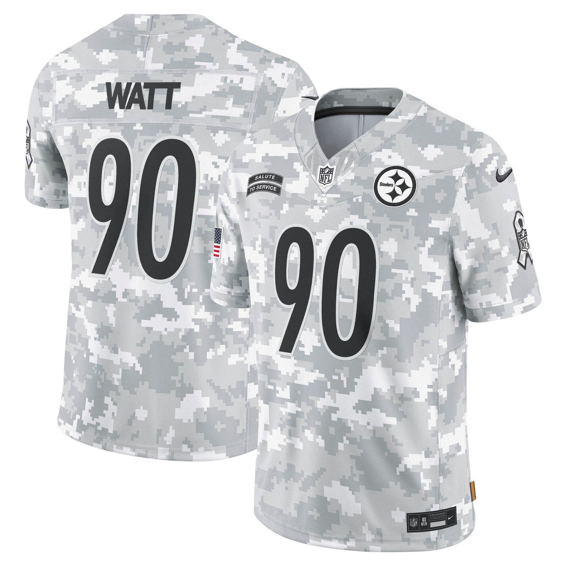 T.J. Watt Pittsburgh Steelers 2024 Salute to Service Limited Jersey - Arctic Camo football jersey product view 1