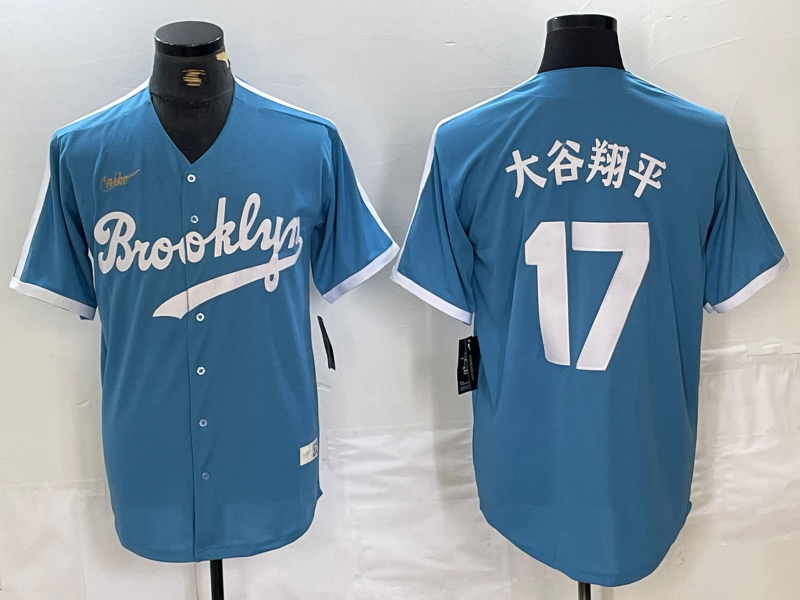 Men's Los Angeles Dodgers Shohei Ohtani Light Blue Cooperstown Collection Player Jersey baseball jersey product view 1