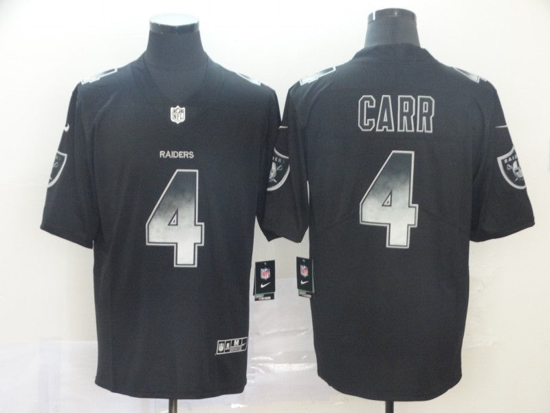Men's Las Vegas Raiders #4 Derek Carr Black Game Jersey1 football jersey product view 1