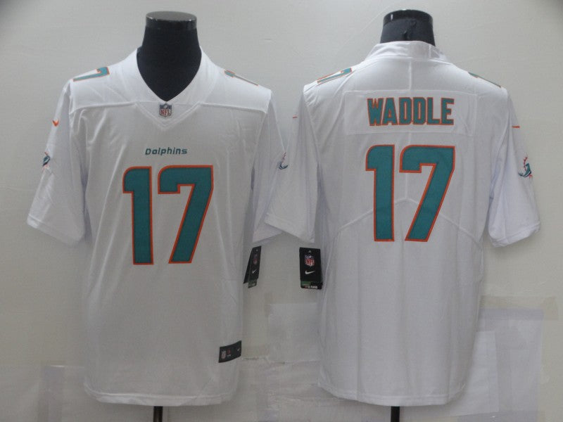 Men's Miami Dolphins Jaylen Waddle #17 White Game Jersey1 football jersey product view 1