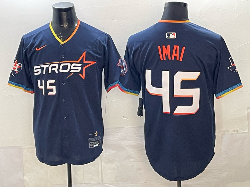Men's Houston Astros Tatsuya Imai #45 Navy 2025 City Connect Limited Player Jersey baseball jersey product view 1
