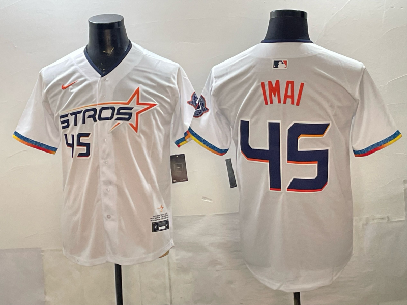 Men's Houston Astros Tatsuya Imai #45 White 2025 City Connect Limited Player Jersey baseball jersey product view 1