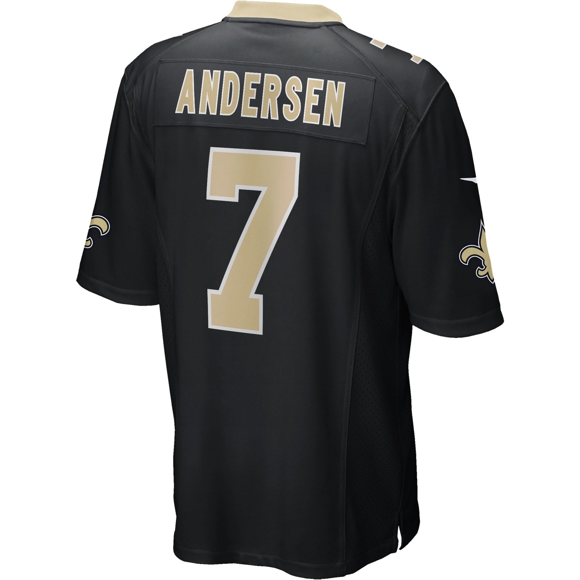 Morten Andersen New Orleans Saints Game Retired Jersey - Black football jersey product view 3