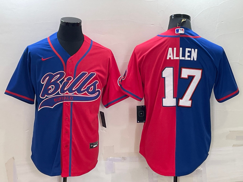 Men's Buffalo Bills Josh Allen Royal/Red Game Jersey Joint Edition football jersey product view 1