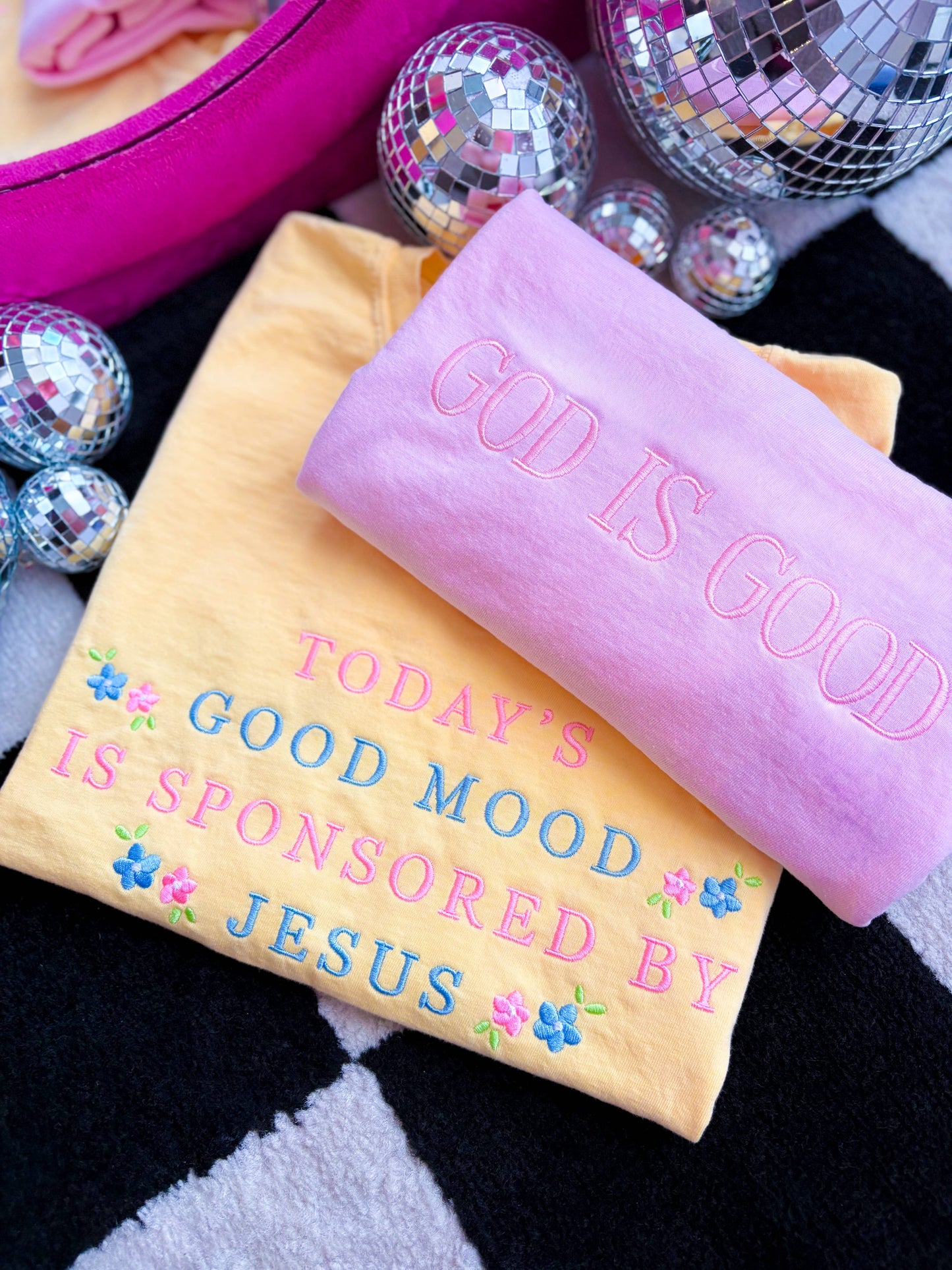Sponsored By Jesus Butter Faith Graphic Embroidered Tee Unisex T-shirt, Sweatshirt, Hoodie, Long Sleeve Tee - T-Shirt, Sweatshirt, Hoodie