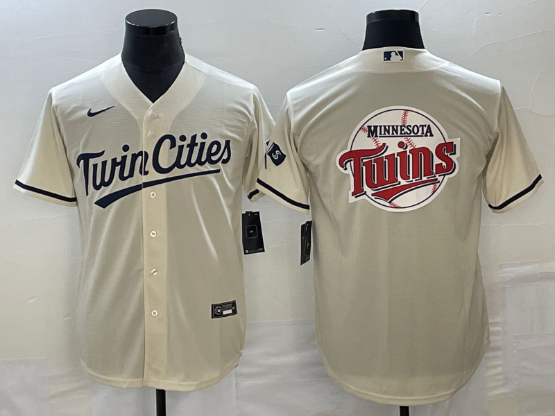 Men's Minnesota Twins Beige Alternate Replica Team Jersey baseball jersey product view 1