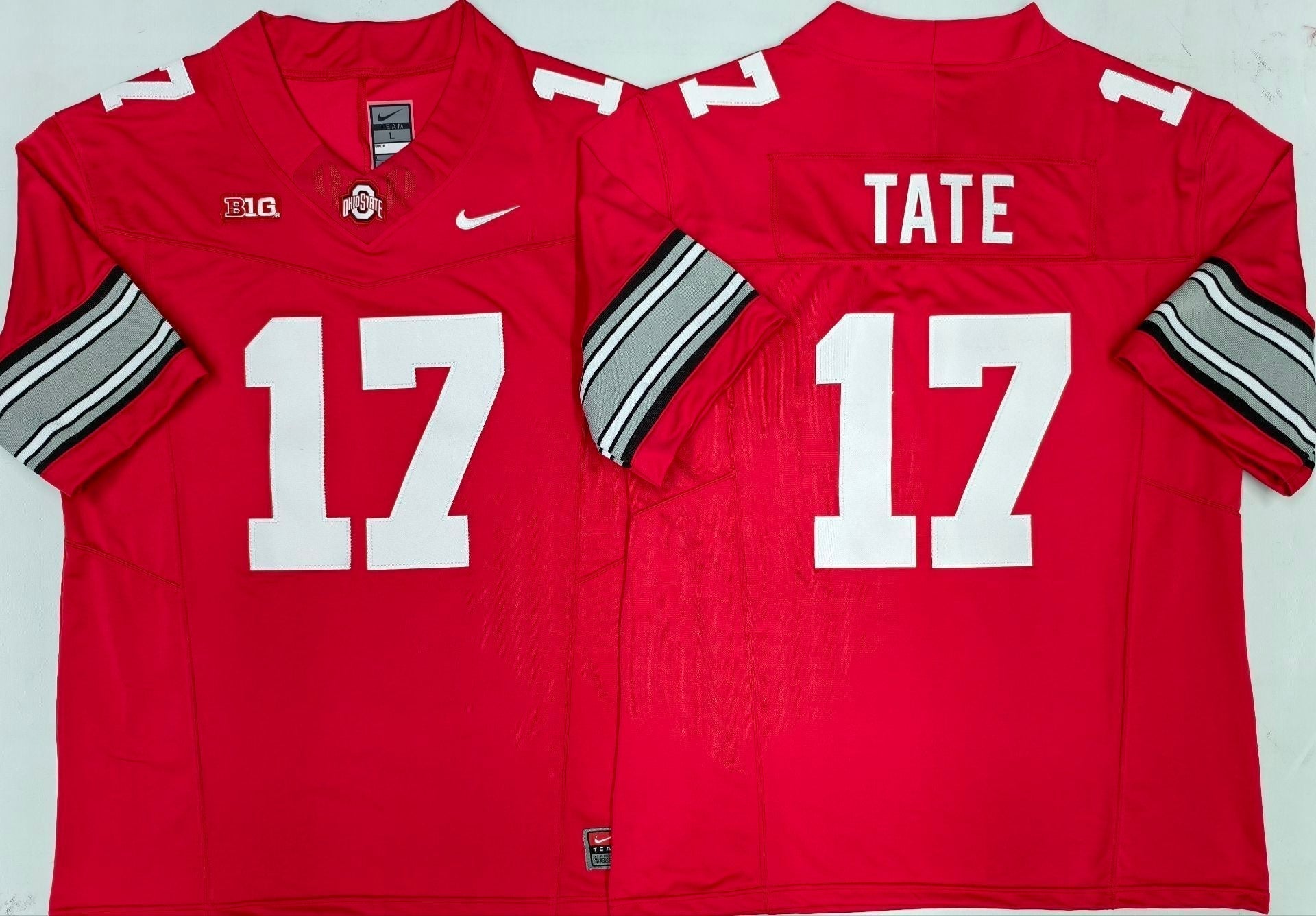 Men's Ohio State Buckeyes Carnell Tate #17 Red Player Jersey sports jersey product view 1