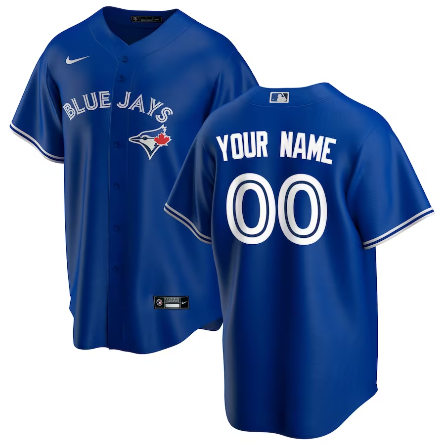 Men's Toronto Blue Jays Royal Alternate Replica Custom Jersey baseball jersey product view 1