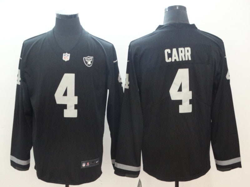 Men's Las Vegas Raiders #4 Derek Carr Black Game Player Jersey1 football jersey product view 1