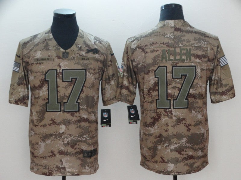 Men's Buffalo Bills Josh Allen #17 Camouflage Game Jersey1 football jersey product view 1