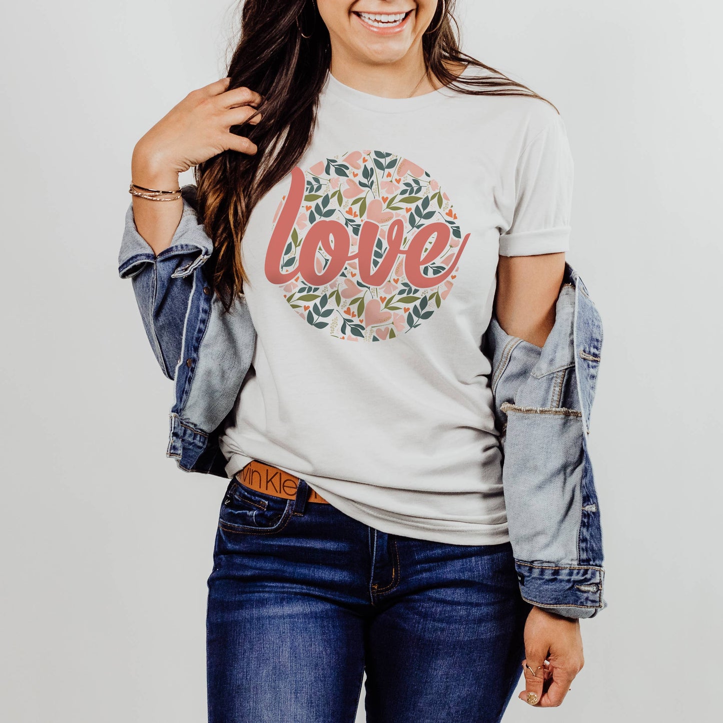 Love Floral Circle Tee | Valentine's Day | Sizes XS-2XL Unisex T-shirt, Sweatshirt, Hoodie, Long Sleeve Tee - T-Shirt, Sweatshirt, Hoodie