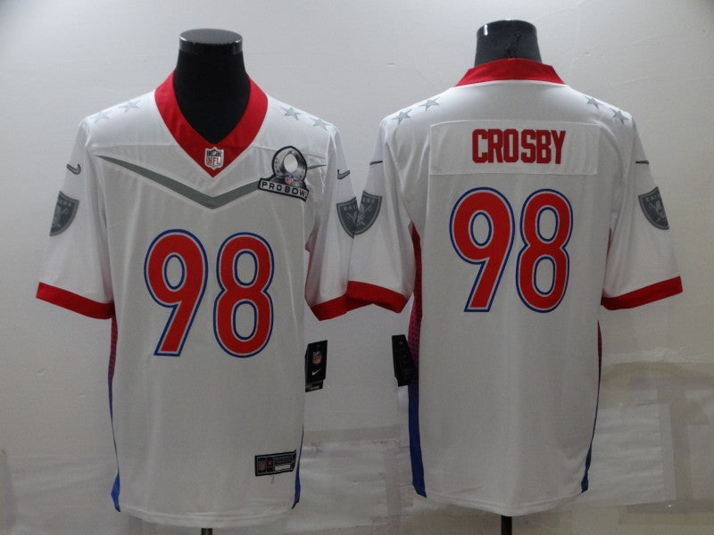 Men's Las Vegas Raiders Maxx Crosby #98 White All Star Game Jersey1 football jersey product view 1