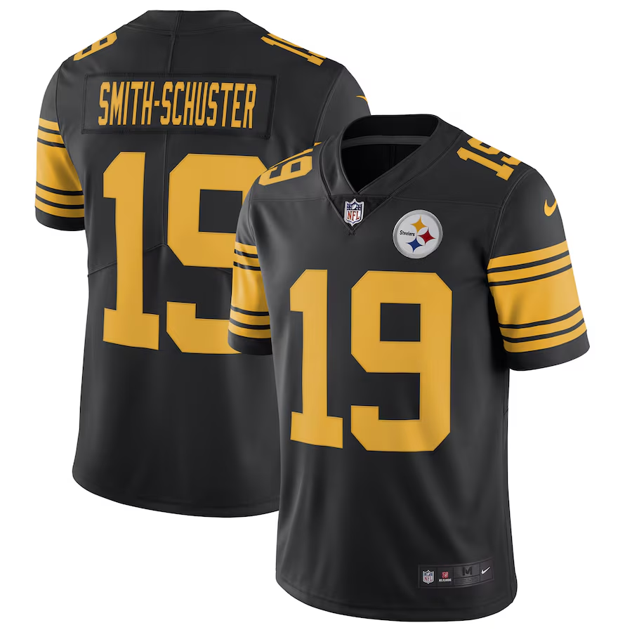 Men's Pittsburgh Steelers JuJu Smith-Schuster Black Vapor Untouchable Color Rush Limited Player Jersey football jersey product view 1