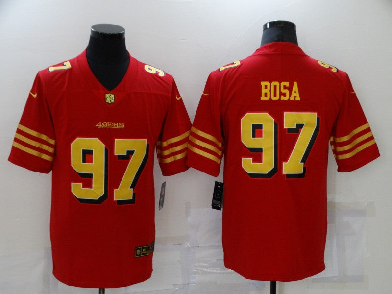 Men's San Francisco 49ers Nick Bosa Red Authentic Game Jersey football jersey product view 1