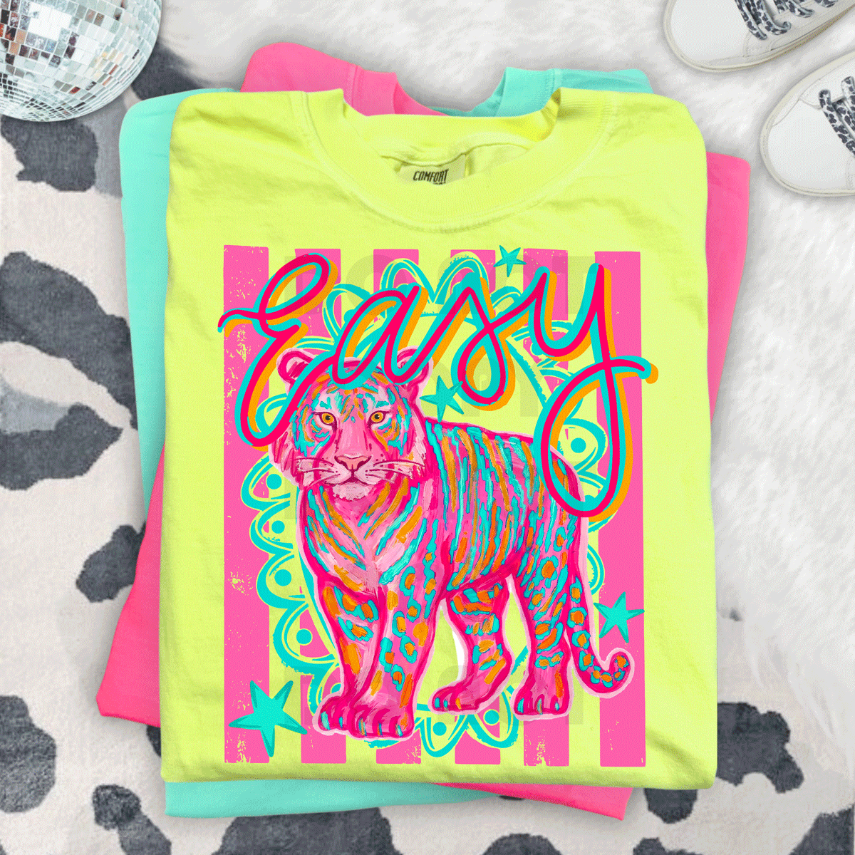 Colorful Easy Tiger Tee Unisex T-shirt, Sweatshirt, Hoodie, Long Sleeve Tee - T-Shirt, Sweatshirt, Hoodie