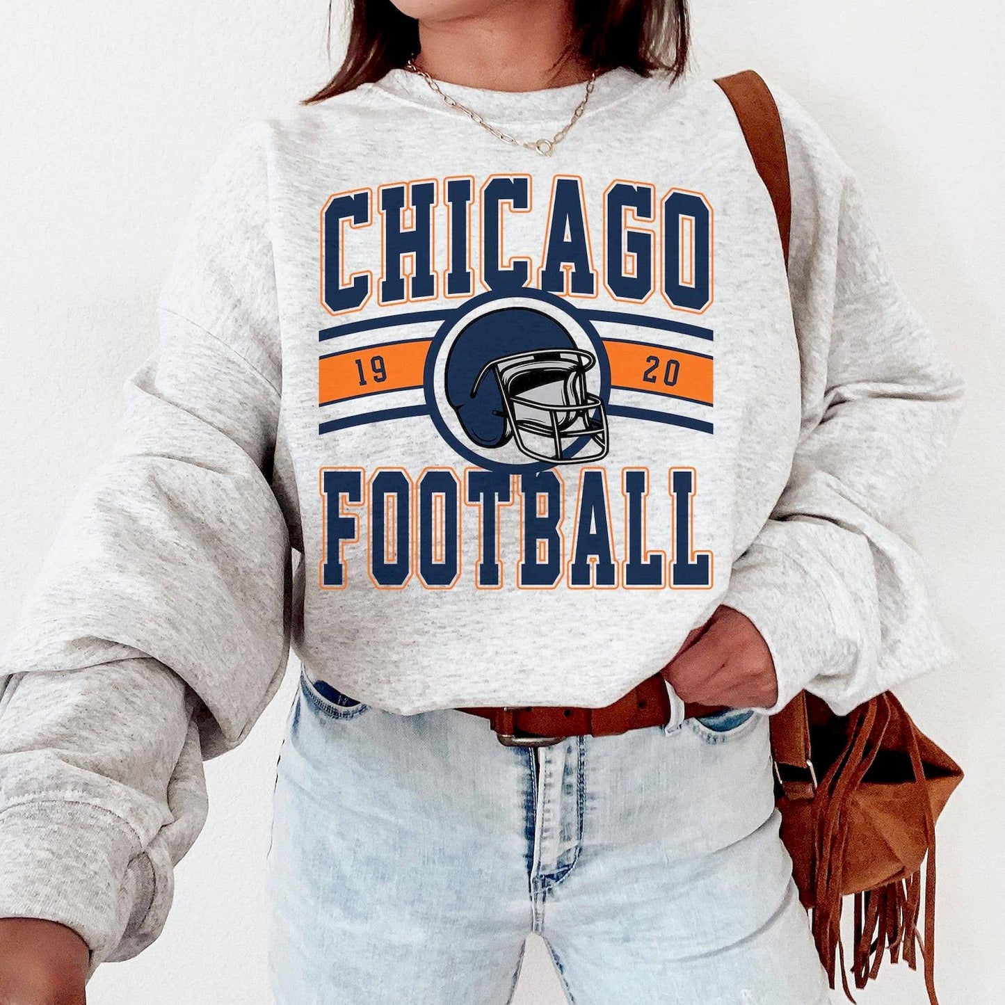 Vintage Chicago Football Sweatshirt - Retro Bears Fan Gift Unisex T-shirt, Sweatshirt, Hoodie, Long Sleeve Tee - T-Shirt, Sweatshirt, Hoodie