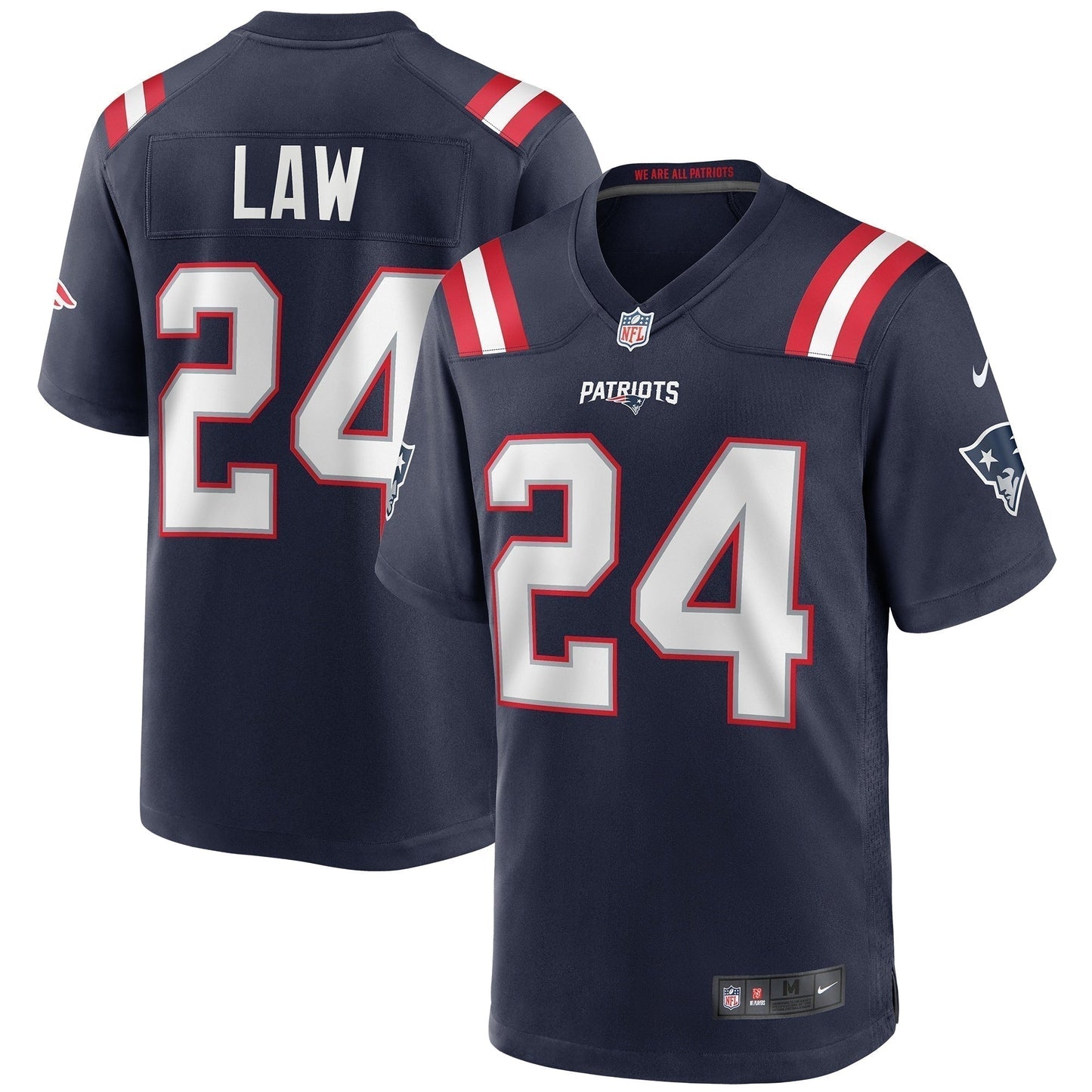 Ty Law New England Patriots Game Retired Jersey - Navy football jersey product view 1