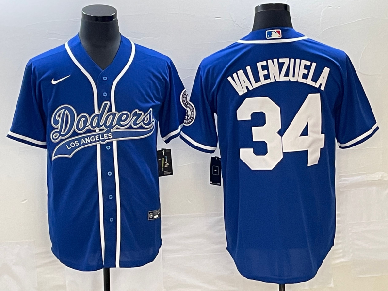 Men's Los Angeles Dodgers Fernando Valenzuela Royal Player Jersey Joint Edition baseball jersey product view 1