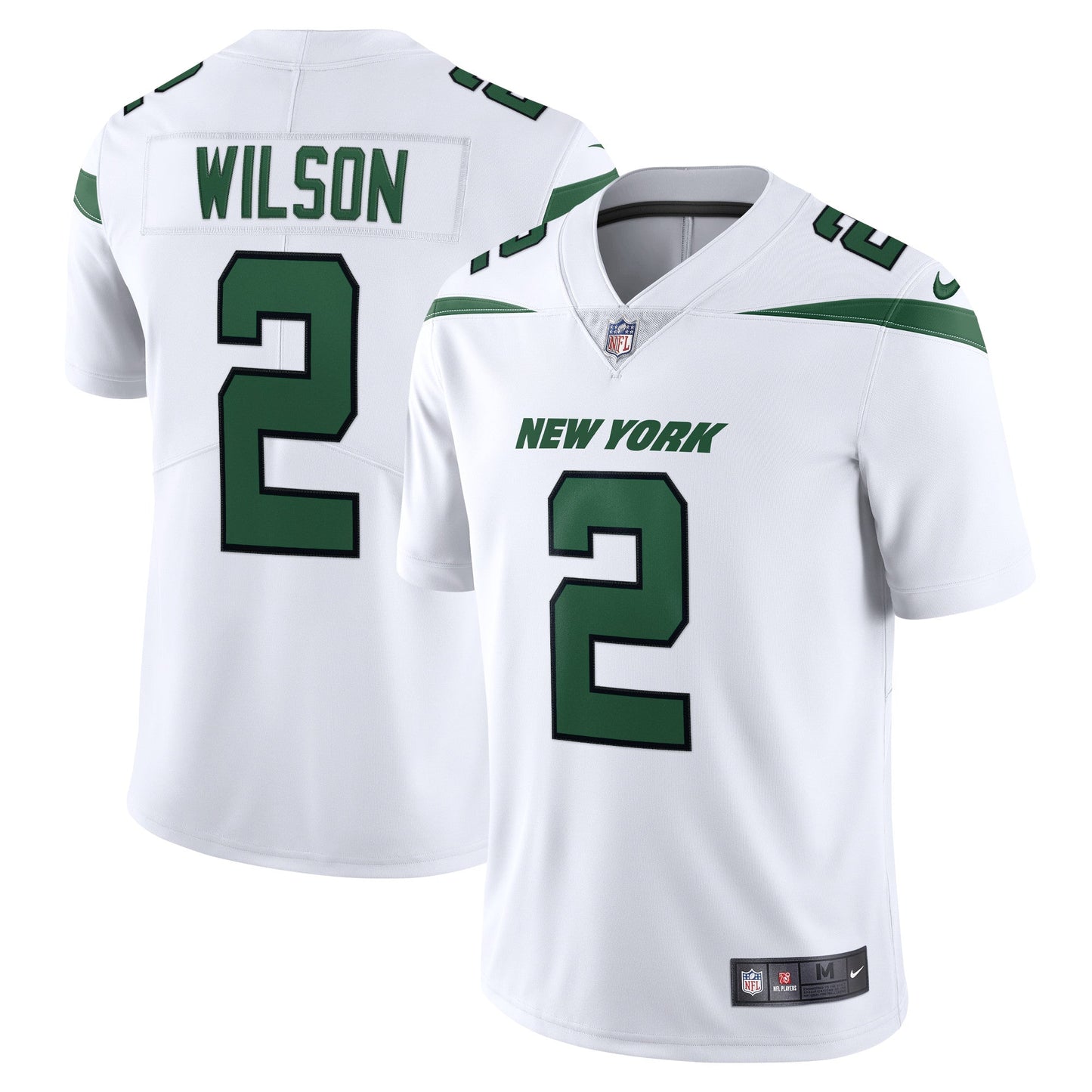 Zach Wilson New York Jets Vapor Limited Jersey - Spotlight White football jersey product view 1