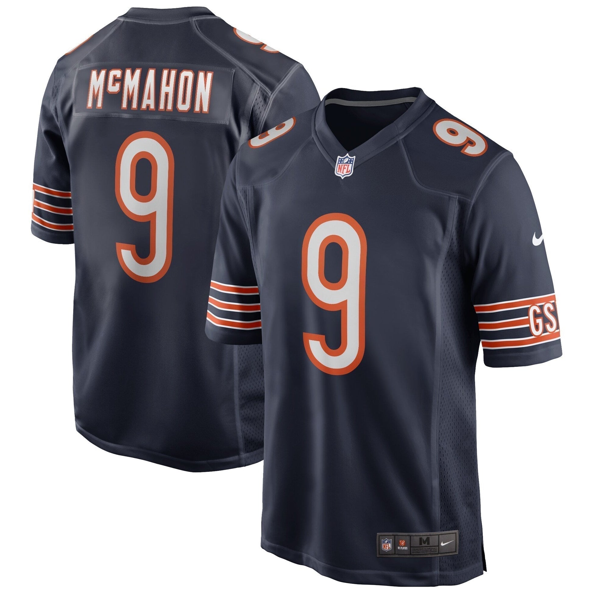 Jim McMahon Chicago Bears Game Retired Jersey - Navy football jersey product view 1