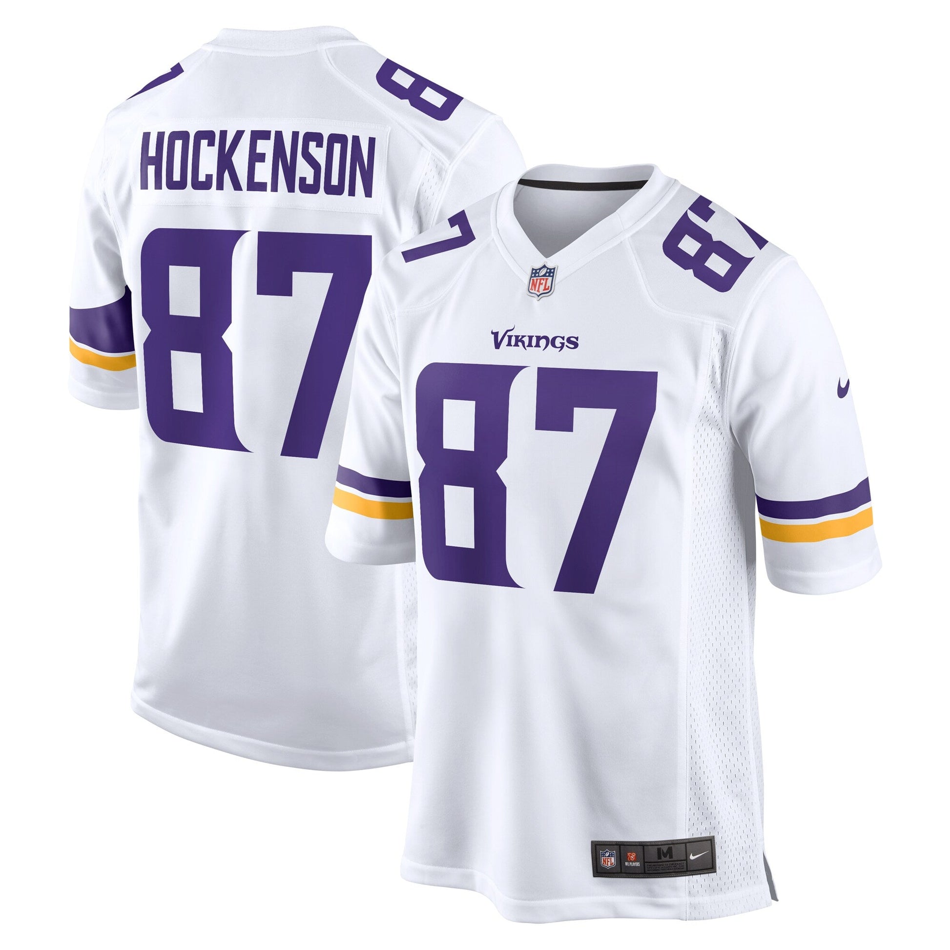 T.J. Hockenson Minnesota Vikings Game Jersey - White football jersey product view 1