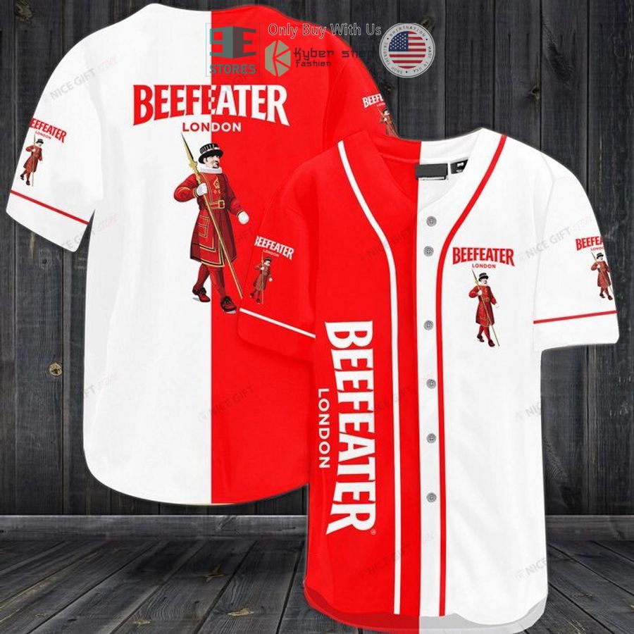 BEST Beefeater London logo red white Baseball Jersey Unisex T-shirt, Sweatshirt, Hoodie, Long Sleeve Tee - T-Shirt, Sweatshirt, Hoodie