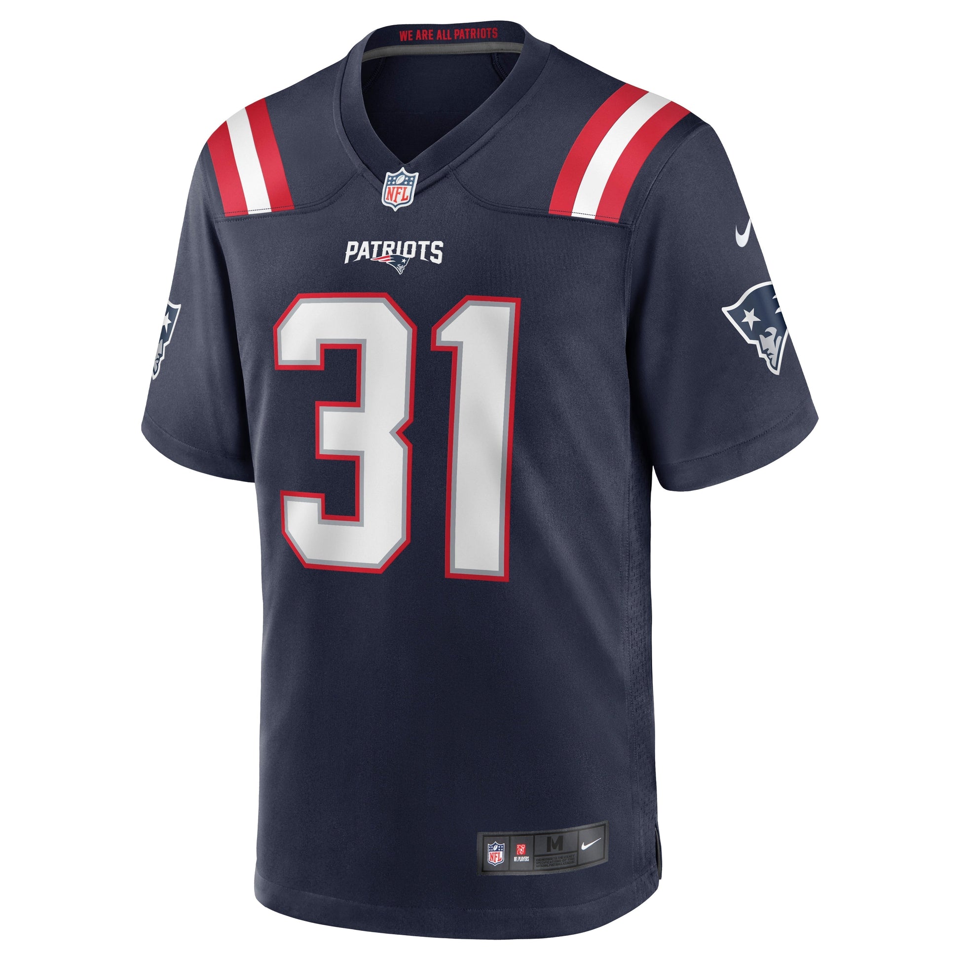 Jonathan Jones New England Patriots Game Jersey - Navy football jersey product view 2