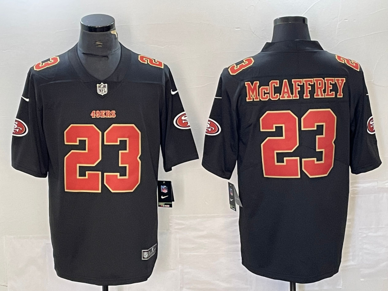 Men's San Francisco 49ers Christian McCaffrey Carbon Black Fashion Game Jersey football jersey product view 1