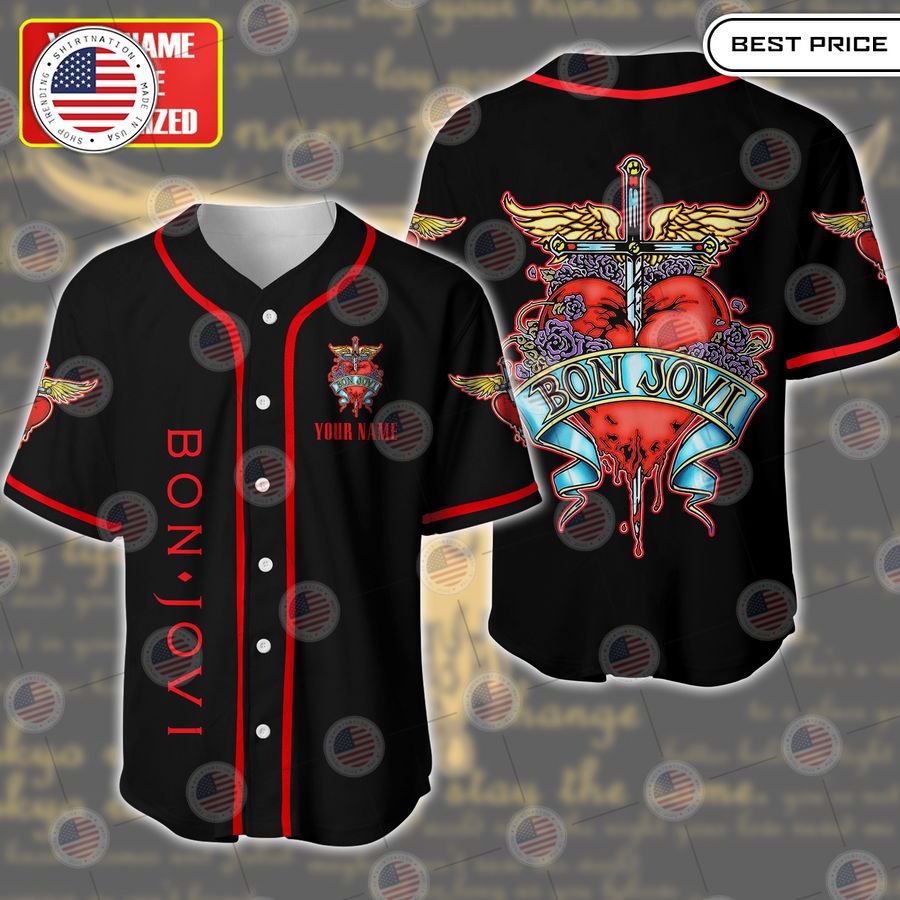 BEST Bon Jovi Custom Baseball Jersey Unisex T-shirt, Sweatshirt, Hoodie, Long Sleeve Tee - T-Shirt, Sweatshirt, Hoodie