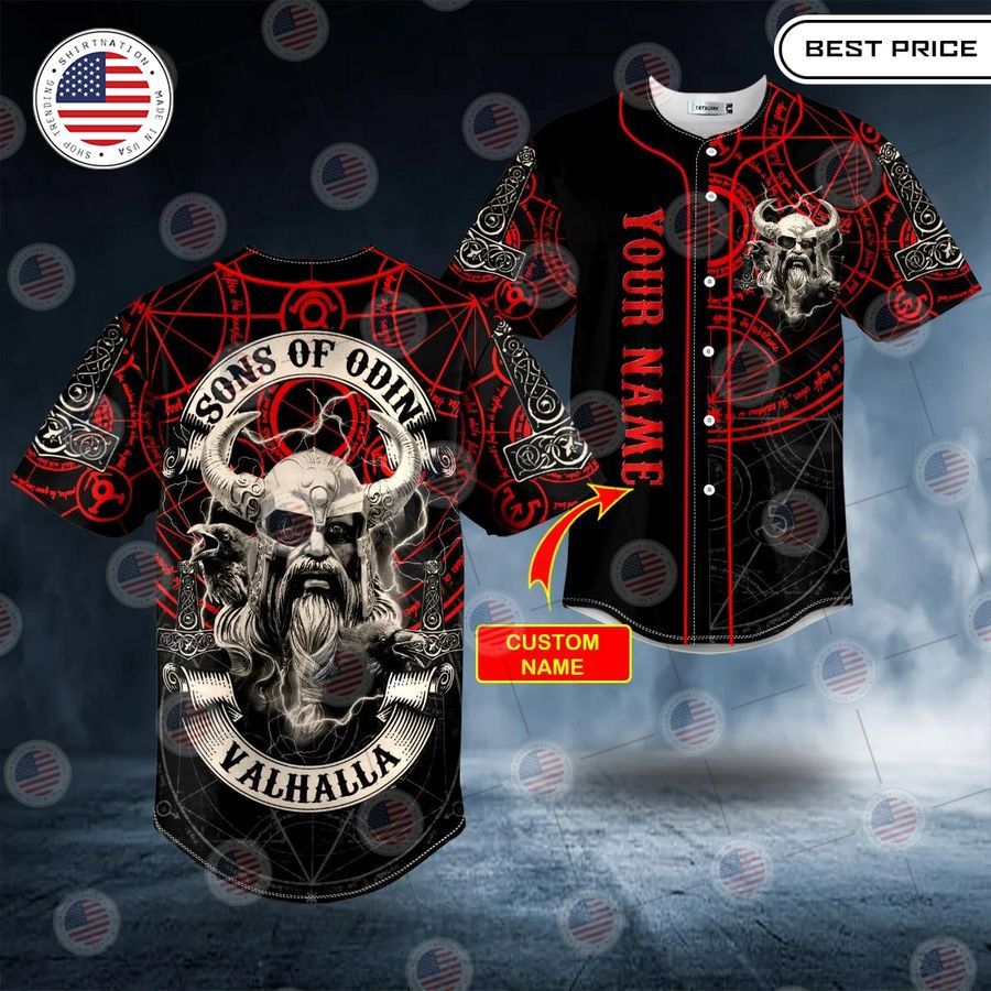 BEST Son of Odin Valhalla Norse Mythology Tattoo Custom Baseball Jersey Unisex T-shirt, Sweatshirt, Hoodie, Long Sleeve Tee - T-Shirt, Sweatshirt, Hoodie
