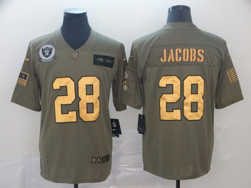 Men's Las Vegas Raiders Josh Jacobs #28 Brown Game Player Jersey1 football jersey product view 1