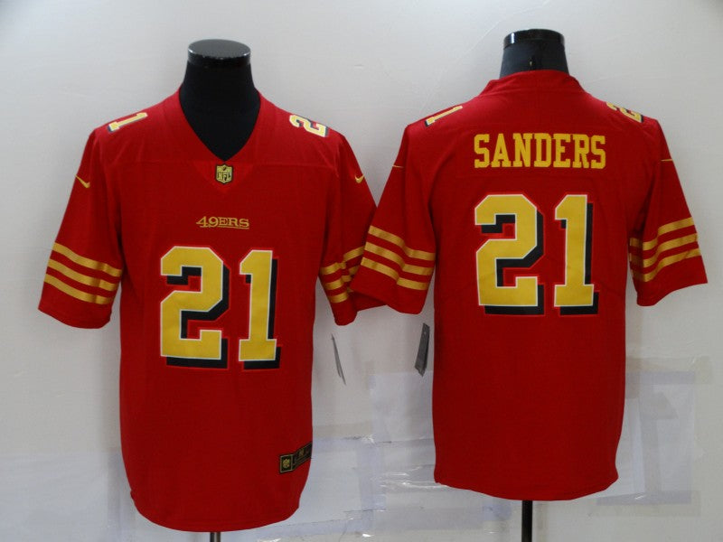 Men's San Francisco 49ers Deion Sanders Red Player Game Jersey football jersey product view 1