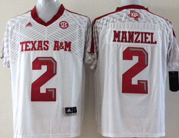 Men's Texas A&M Aggies Johnny Manziel White Player Jersey sports jersey product view 1