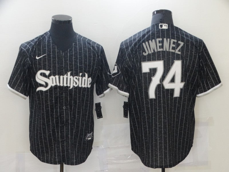Men's Chicago White Sox Eloy Jimenez Black Replica Player Jersey baseball jersey product view 1